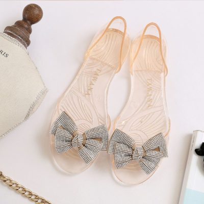 Sandale strass plastic